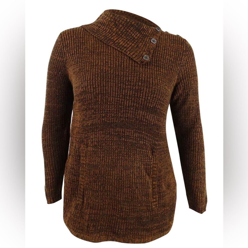 Style & Co. Women’s Plus Size 2X Brown Cowl Neck Sweater